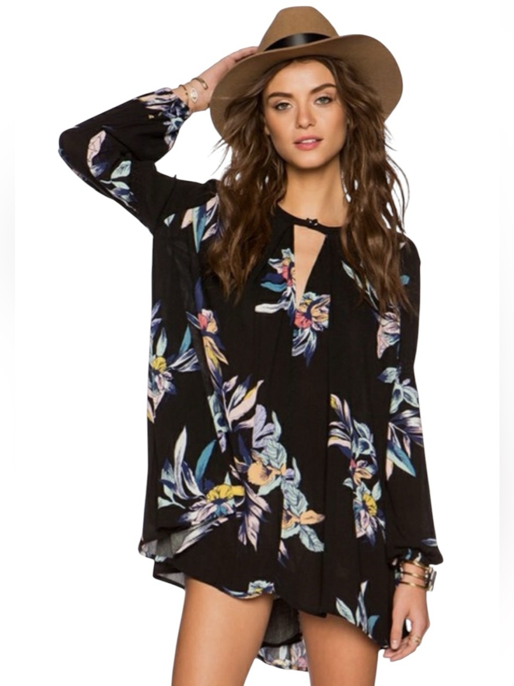 Free People Electric Orchid Tree Swing Tunic